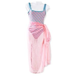 Atmosphere 2-Piece Swimwear Matching Swim Coverup Scarf Pink Blue UK 16 US 12